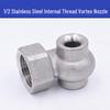 Stainless Steel High Flow Vortex Atomizing Spiral Nozzle with Hollow Cone and Threaded Spray.