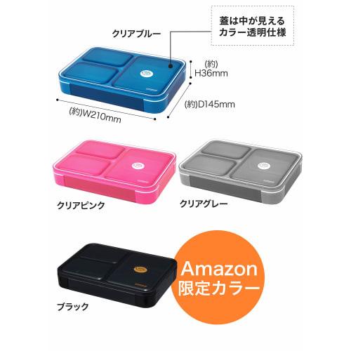 Foodman Bento Box, Slim, Can Be Carried Upright, 600ml, Clear Gray, Leak-Resistant, Double Sealing, Secured with 4-Point Lock, CB Japan, DSK