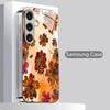Lion Print Floral Pattern 2D Phone Case for Samsung S26 S25 S24 S23 S22 S21 S20 A56 A36 A16 Electroplated Glass Protective Cover