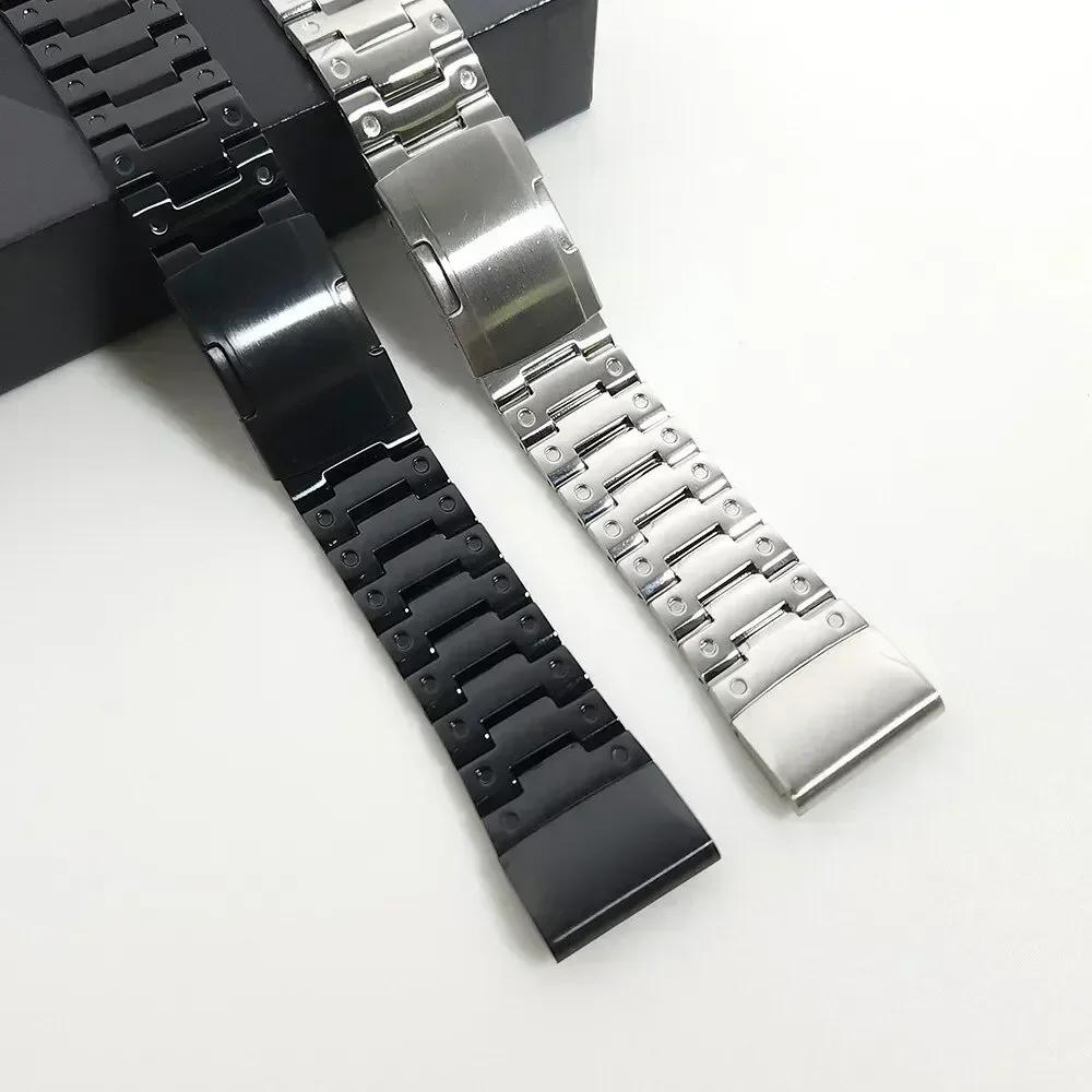 Pulseira de Metal de Aço Inoxidável Quick Fit 22mm 26mm para Garmin Fenix 6 6X 7X 7 Solar/ 6 Pro / 5 Plus/ Instinct/epix Gen 2