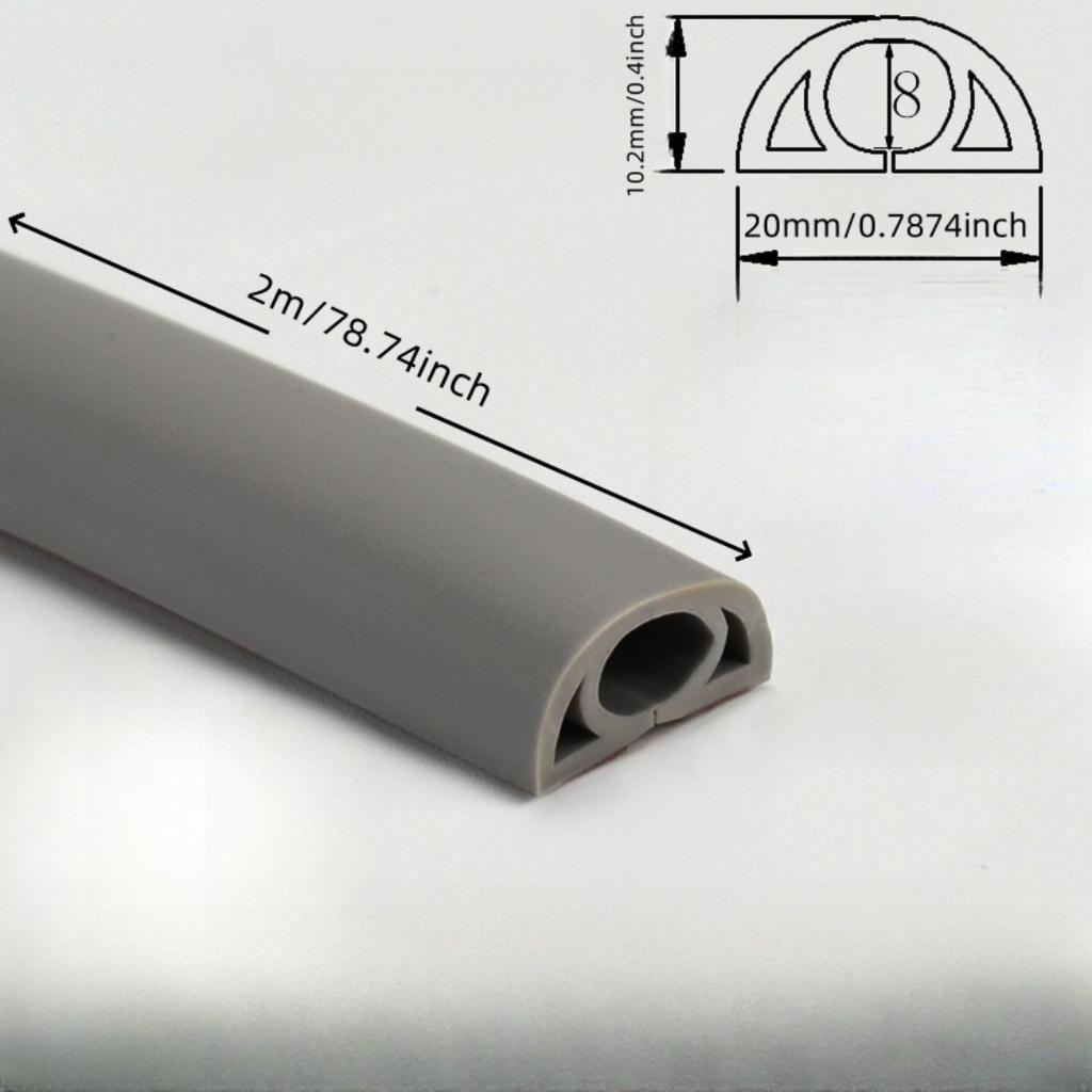 1pc  2m/78.74inch Floor Cord Cover Self-Adhesive Cord Protector Extension Wiring Duct Protector Electric Wire Slot Cable Conceal