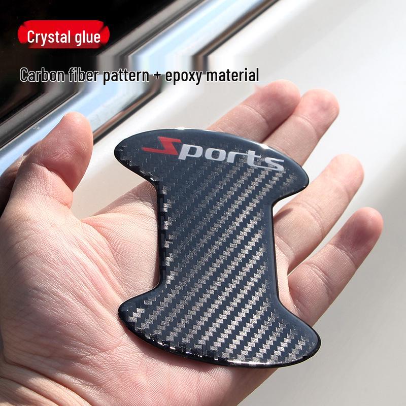 Carbon Fiber Style Door Handle Protector Film - Anti-Scratch & Decorative Sticker