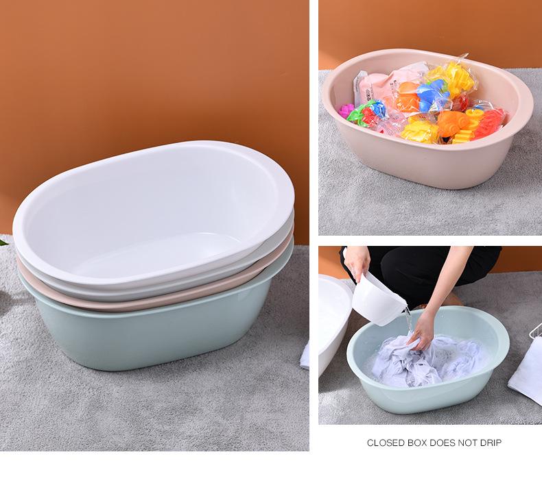 Large Oval Thickened Plastic Washbasin - Baby & Children's Bath or Laundry