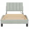 Vidaxl Bed Frame With LED Lighting, Light Gray, 80X200 Cm, Velvet