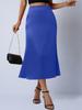Women's Satin Silk Fishtail Midi Skirt - Autumn Collection