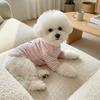 Casual Style Warm Puppy Striped Pullovers Soft Comfortable Pet Vest with D-Ring Dog Sweatshirt Winter