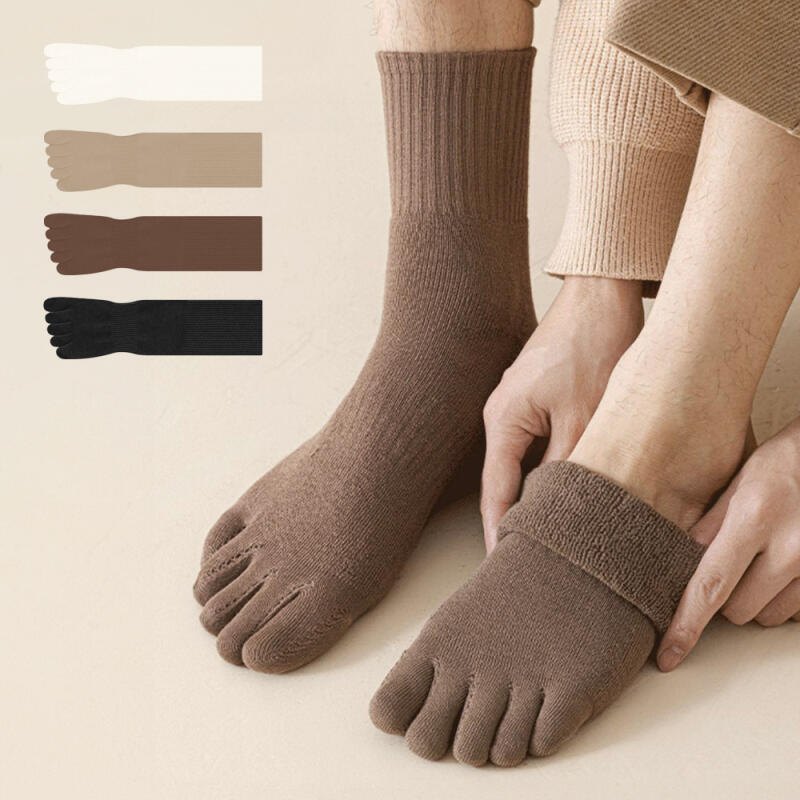 4 sets of thick toe socks for warmth Mixed color 4-pack set