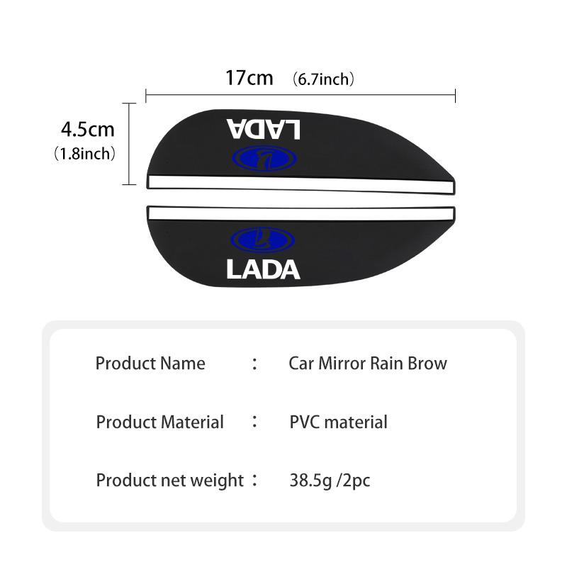 For Lada 2pcs Car Side Rearview Mirror Rain Eyebrow Sun Visor Protector Niva Vesta 4X4 Largus Priora Granta Samara Kalina WW18