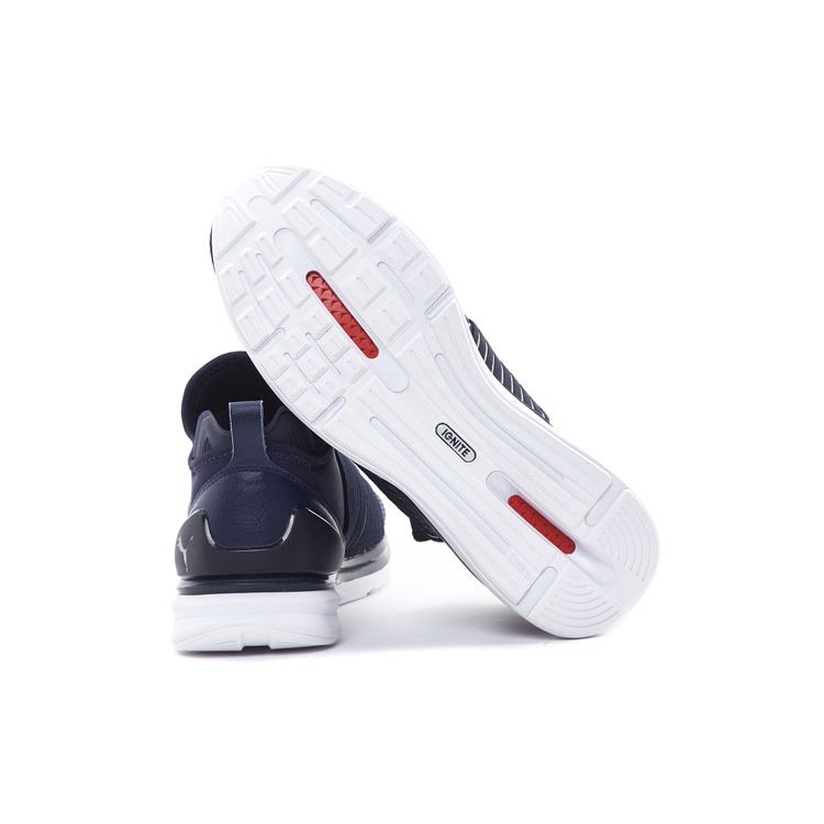 Puma Ignite Mesh Fabric Synthetic Leather Comfortable Versatile Mid-Top Lifestyle Casual Shoes Men Casual Shoes Blue White 190506-02