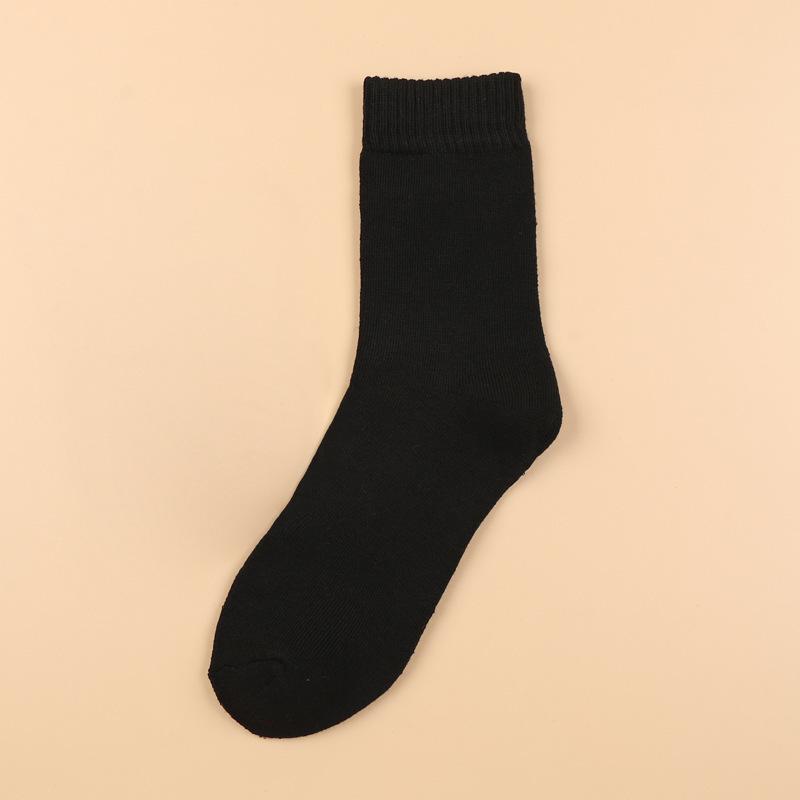 Zopfmuster Herren Wadenhoch Unifarben Winter Fleece Verdickt Warm Boden Socken, Freizeit Business Wadenhoch Herren Handtuch Socken