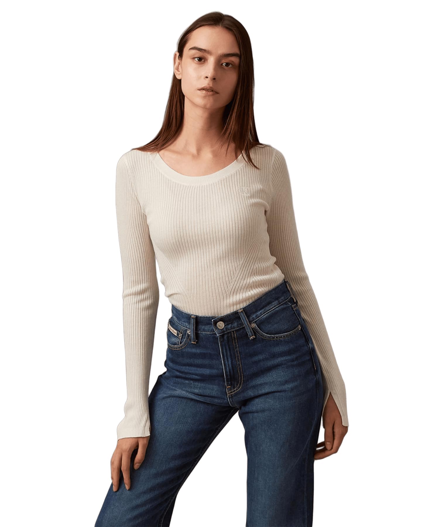 

Slim Cropped Sweater J225029 M Ivory [Calvin Klein] [Official Brand] слоновая кость