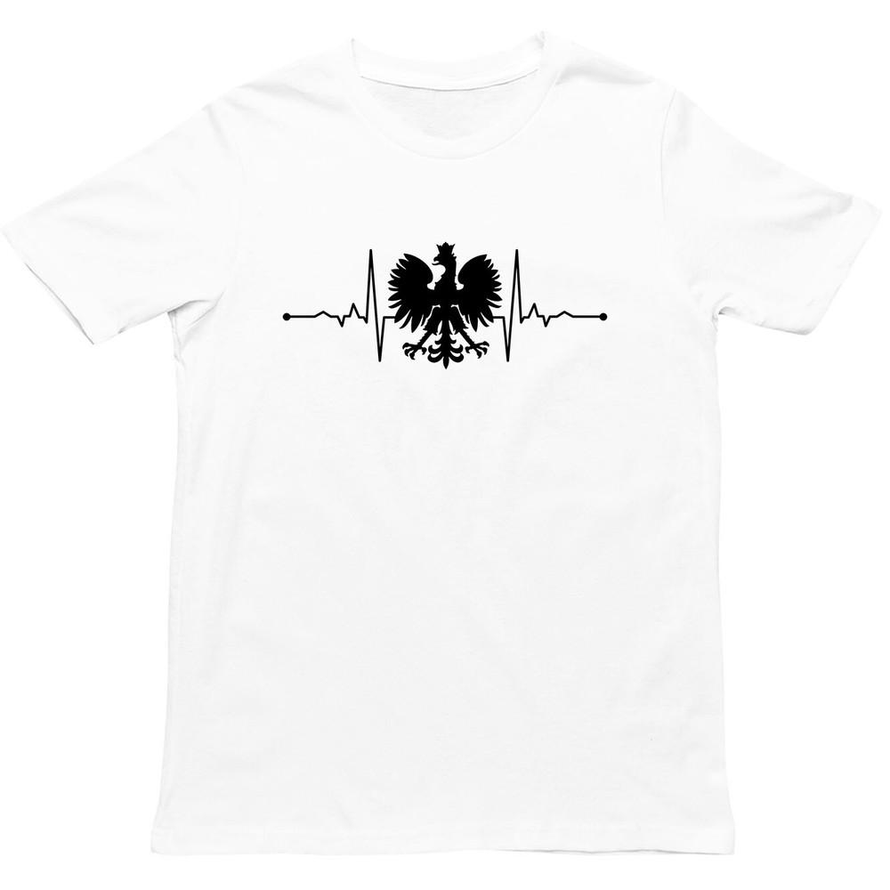 Polish Eagle Heartbeat T Shirtpoland Heritage Unisex Teepolska Pride Apparel