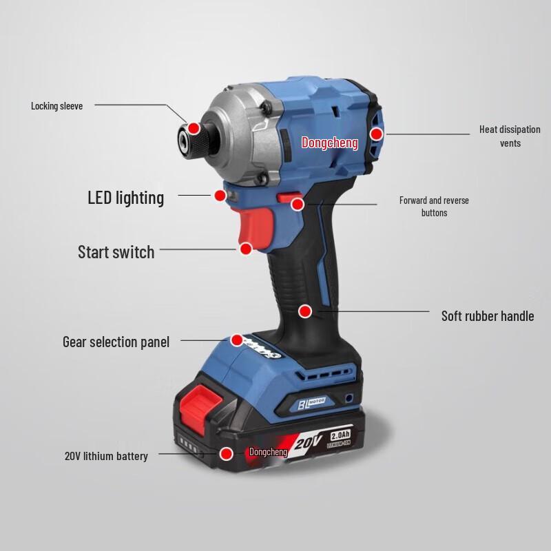 Dongcheng DCPL198 Cordless Brushless Impact Driver CN plug (adapter included)