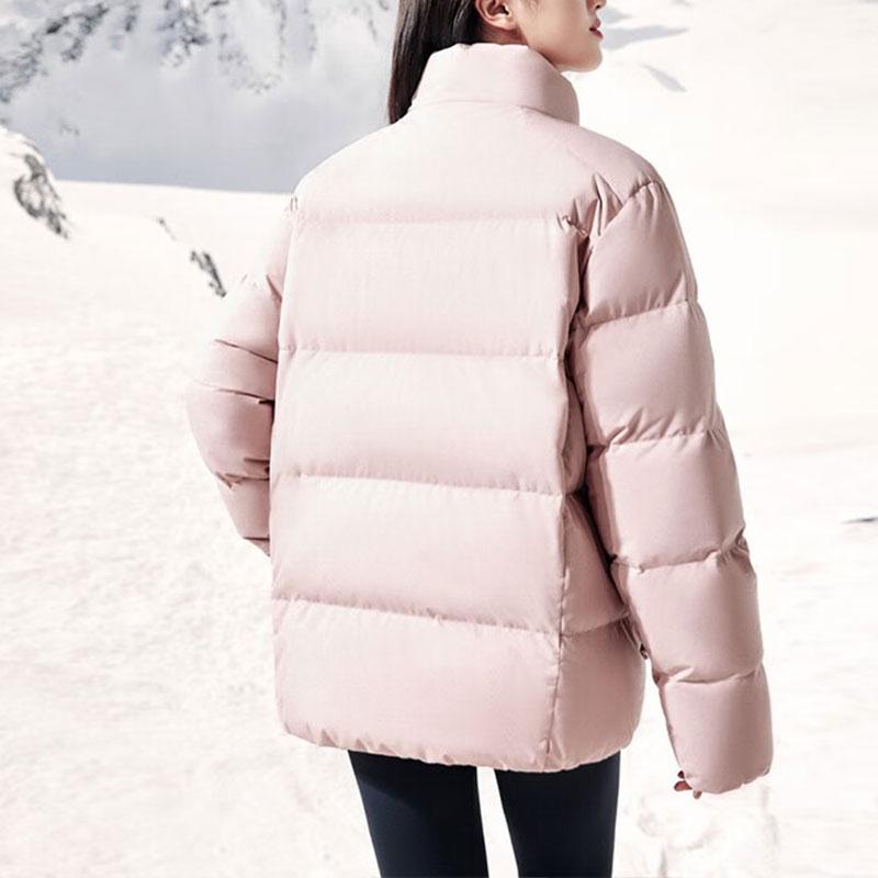 Anta Outdoor Series Solid Color Four-Proof High Collar Warm Snow Shell Down Jacket Unisex Outerwear Peach-Pink 952347916-5