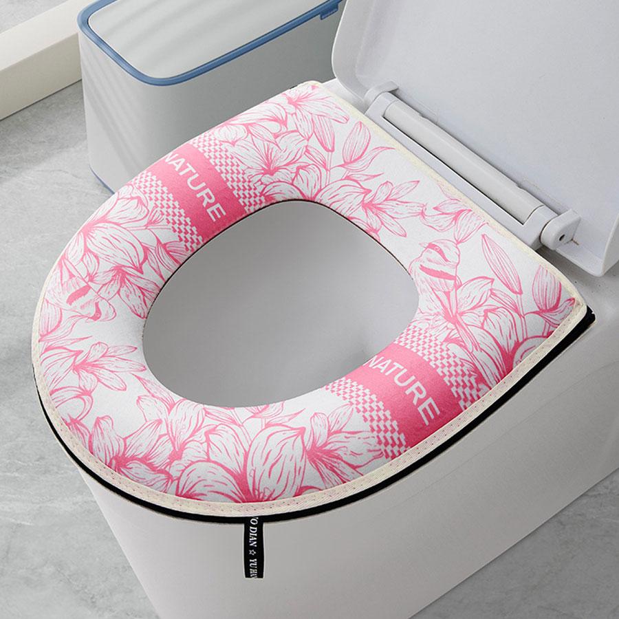 1Pcs Thickened Toilet Seat Zipper Toilet Cover Cartoon Universal Waterproof Toilet Cover Simple Universal Waterproof Toilet Seat PadToilet Heating Pad