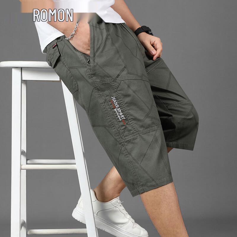 ROMON Men s Loose Fit Summer Casual Cargo Beach Pants 3XL