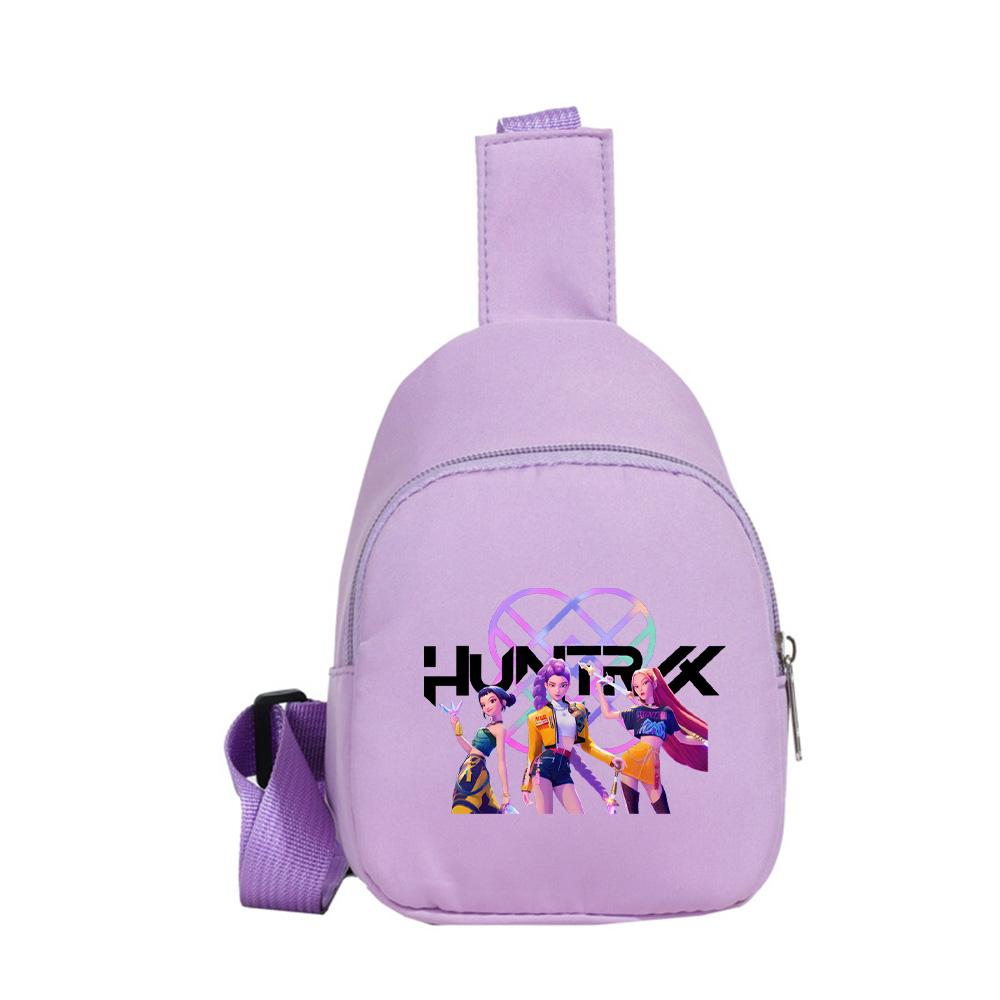 Borsello petto stampato Anime Cartoon K-Pop Demon Hunters Kawaii per Ragazzo Ragazza Borsa a spalla Studente Borsa a tracolla portatile Borsa petto di Natale Regalo per bambino