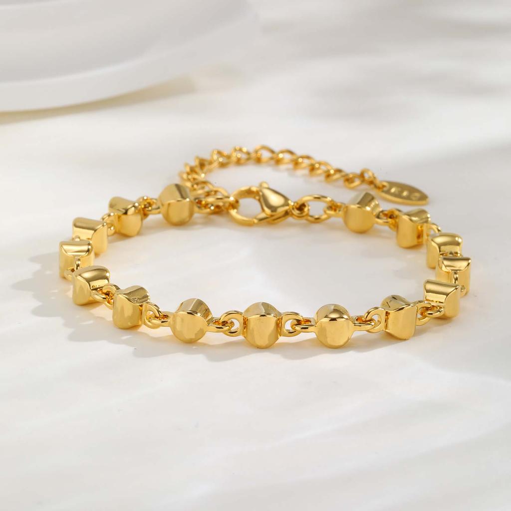 Women's Chunky Handmade Chain Bracelet,Gold Color Stainless Steel Bracelets for Girls,Trendy Punk Jewelry Accessories Gift
