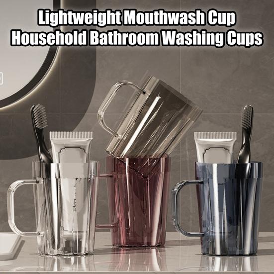 

Прозрачная чашка для полоскания рта с ручкой, легкие чашки для мытья ванной комнаты, домашняя чашка для зубной щетки для пары, для дома, путешествия, отеля красный
