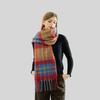 Mohair rainbow plaid fringed scarf women's thickened warm wool lengthened scarf