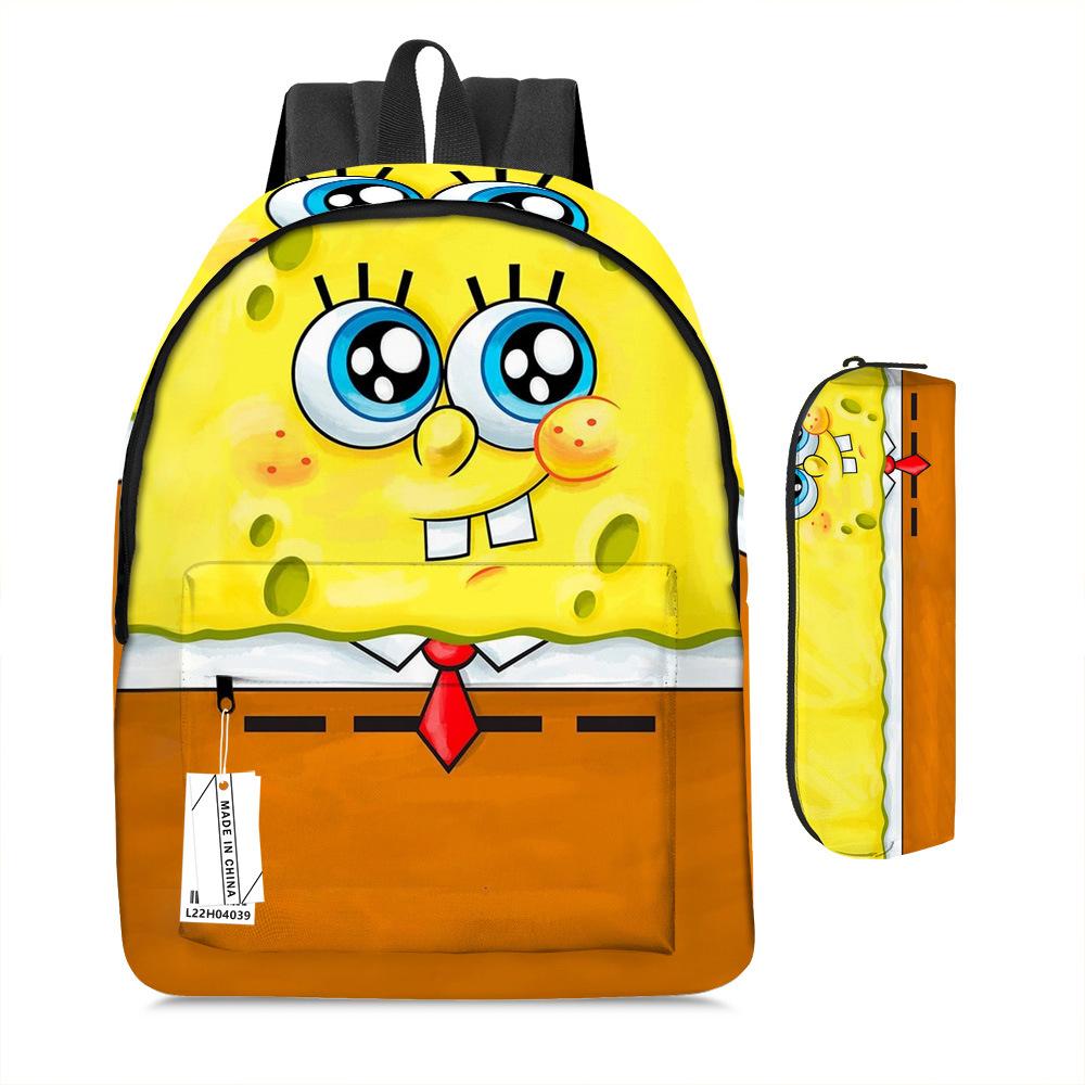 Spongebob Squarepants Children'S School Bag Male And Female Students Backpack Kindergarten Cute Cartoon Backpack Pencil Bag