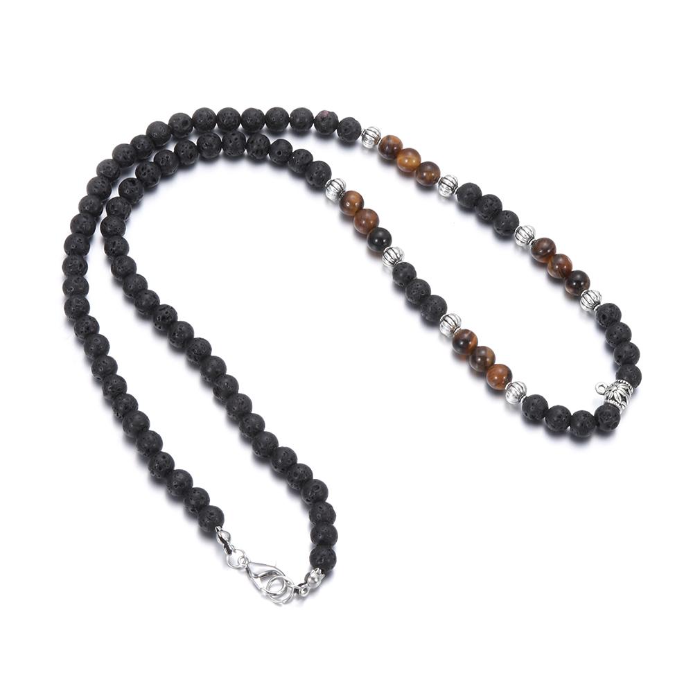 Hot Sale Jewelry Reiki Bead Necklace Healing Balance Volcanic rock Hematite Stone