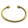 Magnet Bracelet with Adjustable Opening and Threaded Steel Wire Bracelet