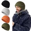 Unisex Winter Reflective Beanies High Visibility Knitted Warm Hat Noctilucent Reflective Knit Hat for Winter Night Walks
