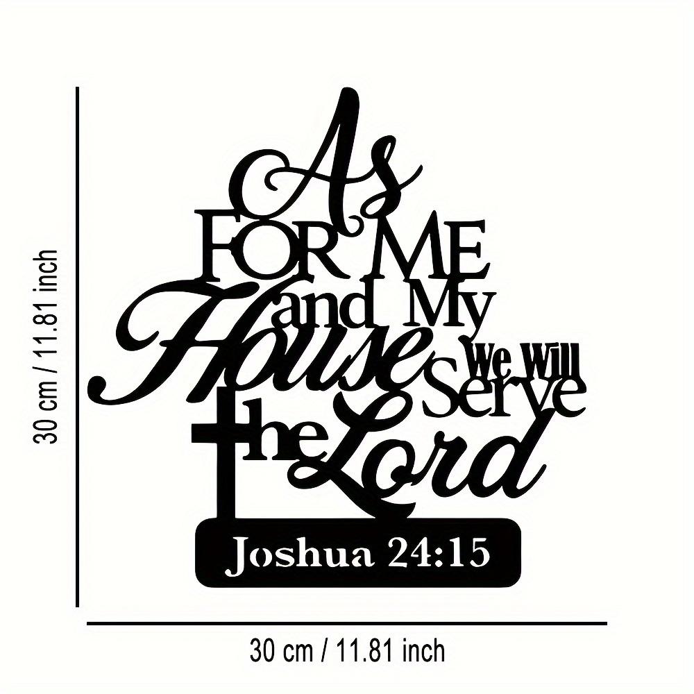 1pc "As for Me and My House We Will Serve the Lord" Metal Wall Art, Inspirational Religious Decor, Home Decor Plaque