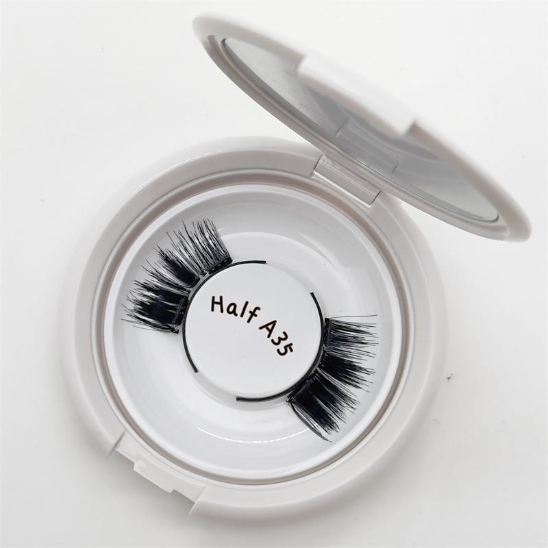 New No Glue No Eyeliner Handmade Synthetic Hair Cruelty-Free Reusable Half False Eyelashes Soft Band Quantum Magnetic