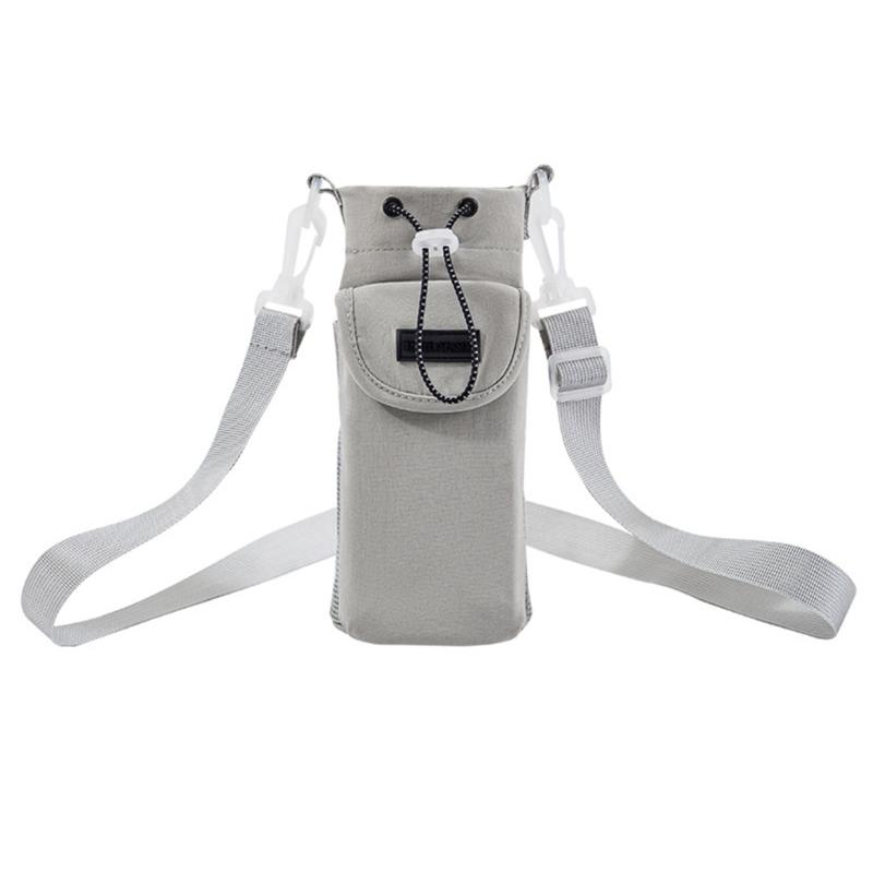 

Waterproof Crossbody Strap Water Bottle Holder Beverage Kettle Storage Bag Drinkware Carrying Case for Outdoor Sports сірий