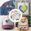 52Pcs Colorful Heart Shaped Fabric Patches For Instants Garment Repair And Customization