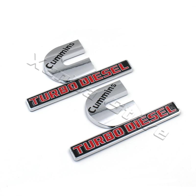 2 Pezzi ABS Cummins Turbo Diesel Emblema Adesivi Distintivi Targhetta Sostituzione Decalcomania Per RAM 1500 3500 2500 MOPAR Parafango Laterale