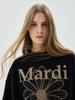 [mardimercredi] SWEATSHIRT FLOWERMARDI_BLACK TAUPE