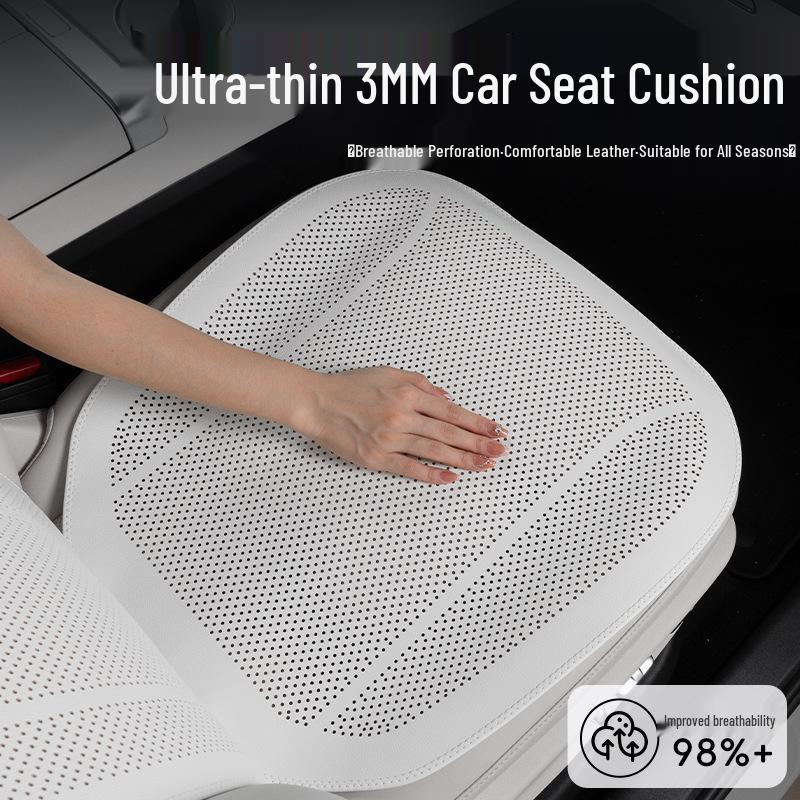 Universal Perforated Breathable Car Seat Cushion for Five-Seat Vehicles - Year-Round Ventilation