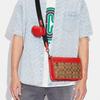 New COACH Heritage Cow Leather One Shoulder Handbag, Crossbody Bag Medium Size Men's Brown & Red C8141-QBUC3