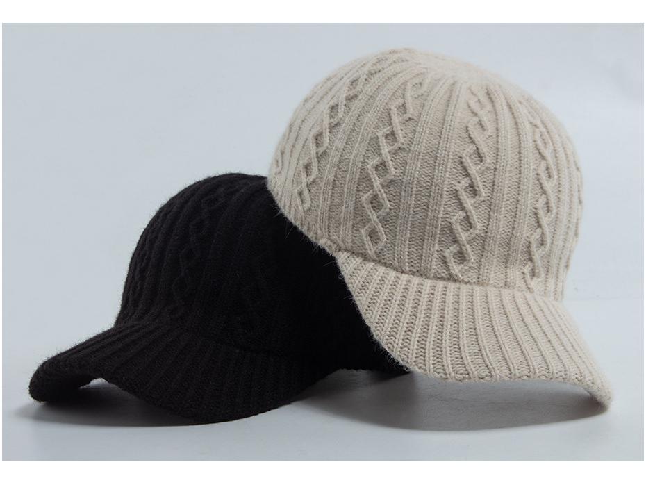 Damen Zopfstrick Woll Schirmmütze - Warme Herbst-/Wintermode für Mittelalte und Ältere