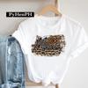 European Leopard Print Mom TShirt Korean Version ShortSleeved Base Shirt Fashion Creative Family Clothing for Women