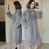 Faux Fur Coat, Elegant Thermal Solid Long Sleeve Knee Length Coat for Fall & Winter, Women's Clothing