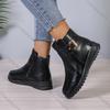 Comemore Casual Warm Ankle Boots for Women Winter 2025 Leisure Soft Leather Side Zipper Versatile Plush Short Botas Femininas