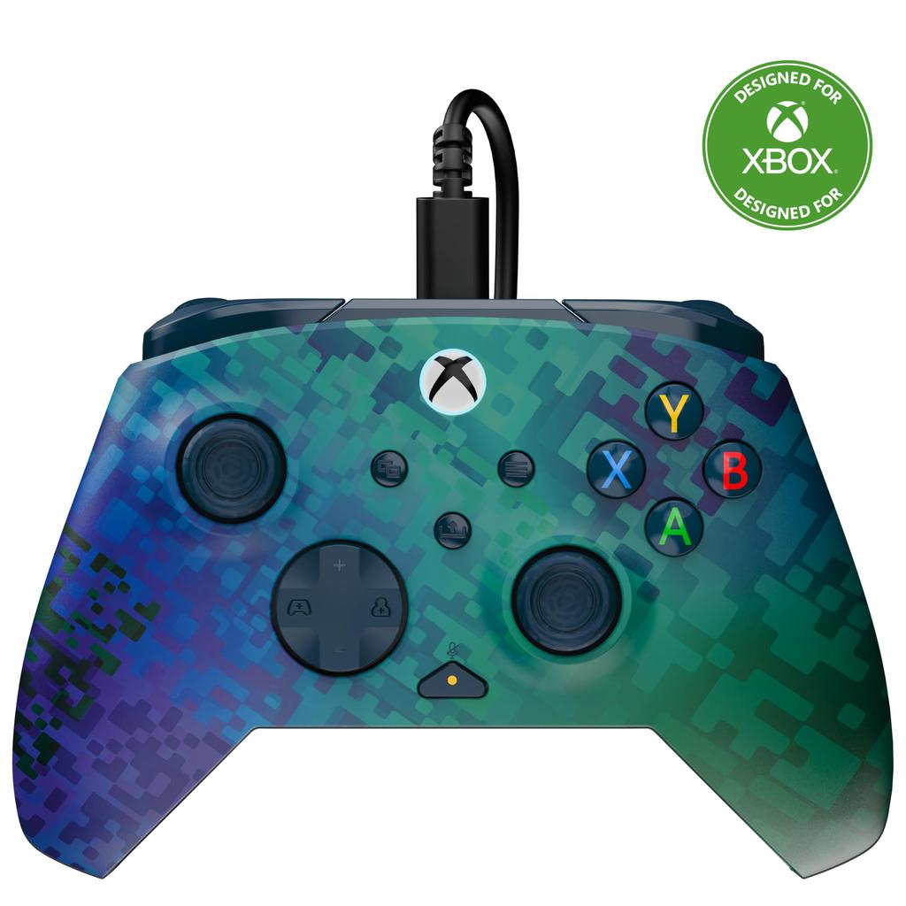 TURTLE BEACH Controller REMATCH ADVANCED Glitch Green Wired Gamepad for Xbox Series PC Remapping Hair Triggers Dual Vibration Ergonomic Design Audio