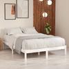 Vidaxl Bed Frame, White, Solid Pine Wood, 150X200 Cm