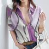 European-American Women's Printed Long-Sleeve Casual Shirt