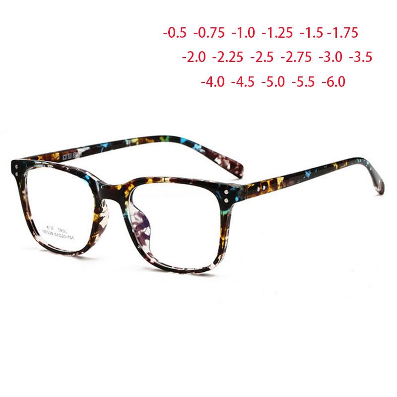 TR90 Frame Rivet Big Square Myopic Glasses Women Men Prescription Spectacle Diopter 0 To -6 0 Lightweight Durable