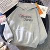 2026 Spring New Vampire Diaries Letter Print Hooded Sweatshirt for Men & Women - Long Sleeve Casual Jacket