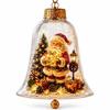 Transparent Lighted Christmas Bell Ornament Acrylic Cartoon Style Clear Christmas Bauble Ornament LED Lighted Plastic