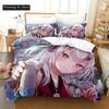 3D Print Fashion Kawaii Nakiri Ayame Bedding Set Boys Girls Twin Queen Full Size Duvet Cover Pillowcase Bed Adult Bedroom