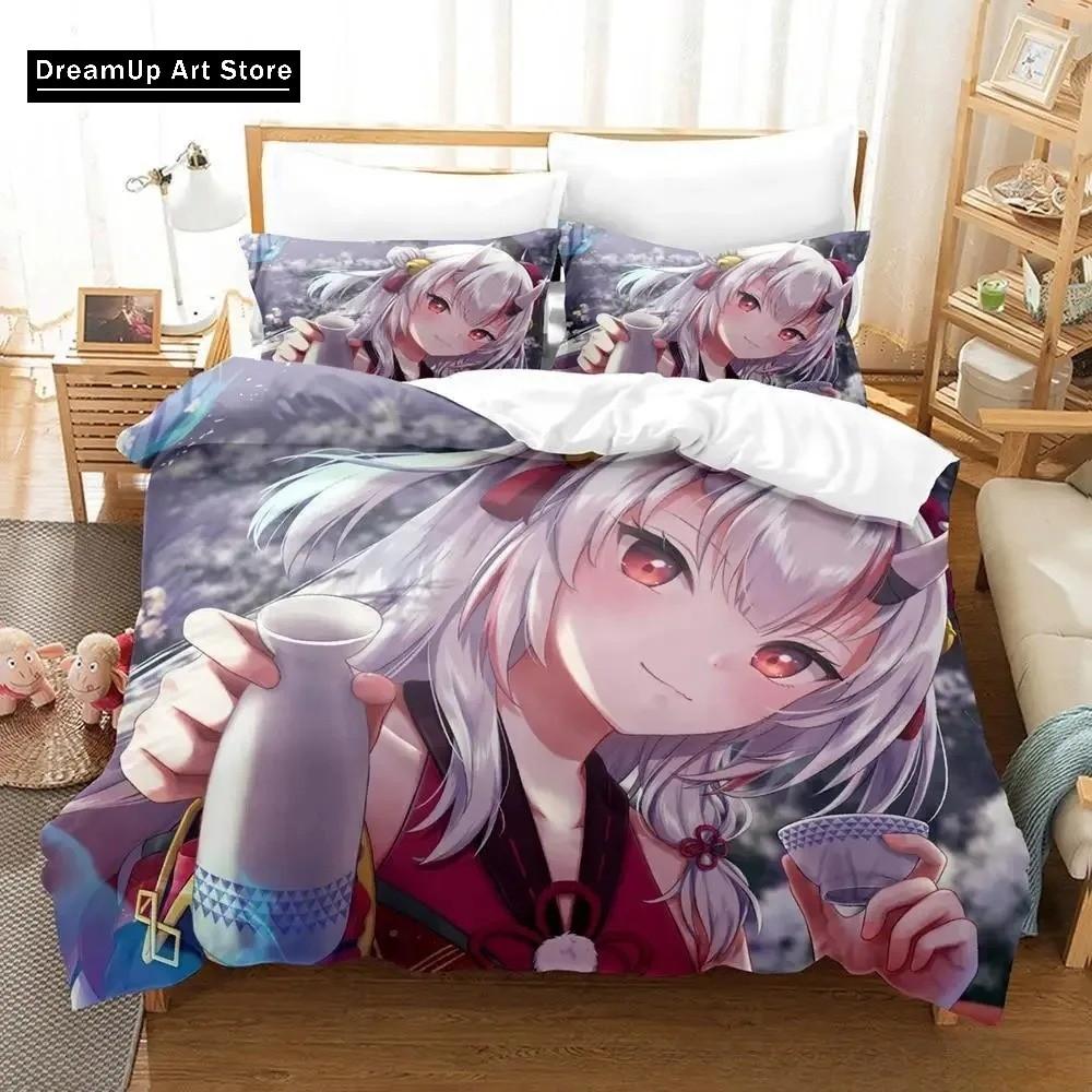 3D Print Fashion Kawaii Nakiri Ayame Bedding Set Boys Girls Twin Queen Full Size Duvet Cover Pillowcase Bed Adult Bedroom