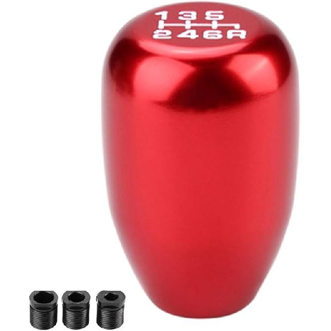2.25 Inch Silver Universal Manual Gear Shift Knob - Direct Replacement 6 Speed Shifter Head With Adapters For Most Cars