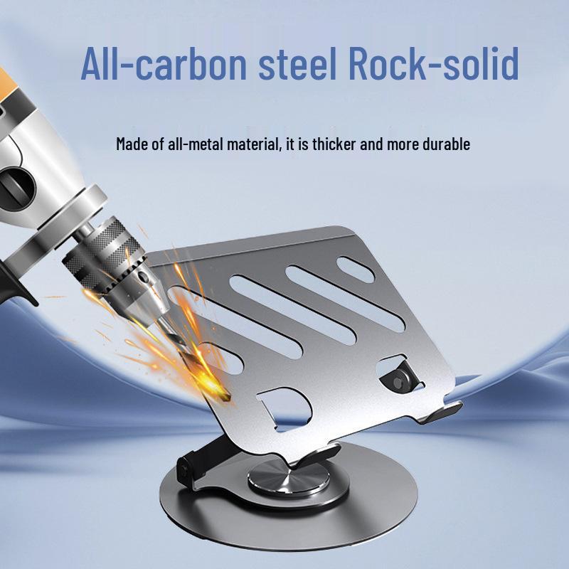 Foldable Metal Laptop & Tablet Stand with 360° Rotation and Double Rod Support